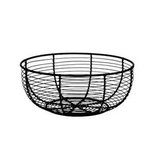 Canasta Redonda de Alambre Metálico Negro para Frutas, Soporte de Almacenamiento de Verduras para Encimera de Cocina - Product Image 5