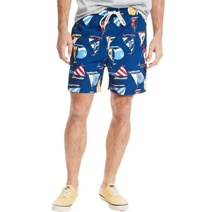 Shorts de plage décontractés pour hommes tendance 2026, imprimé voilier nautique, taille élastique avec cordon de serrage, séchage rapide, vente en gros - Product Image 2