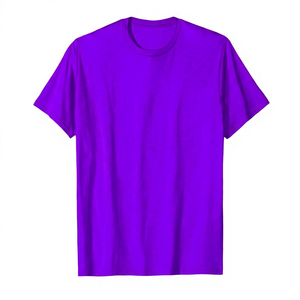 Camiseta Casual de Hombre, Cuello Redondo, Manga Corta, 100% Algodón, Corte Regular, Estilo Urbano, Color Rojo Sólido, Tejido Jersey Liso - Product Image 4