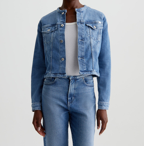 Wholesale <b>Denim</b> Jacket Spring Autumn New Fashion <b>Coat</b> Solid Color Jean Long Sleeved Pocket Short Tweed Women <b>Denim</b> Jacket - Product Image 6