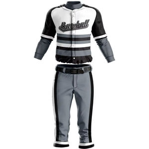 Nouvel ensemble uniforme de baseball américain style streetwear pour adulte, personnalisable avec nom et numéro, manches courtes, respirant et anti-humidité - Product Image 1