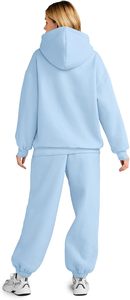 Female Casual Tracksuit Hoodie and Trouser <b>Set</b> Comfortable Relaxed Fit Athleisure Wear Soft Fabric Daily Outfit For Daily Wear - Product Image 4