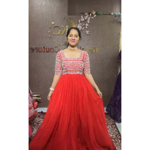 ชุดราตรีงานปาร์ตี้ทำมือประดับเพชรชุดราตรีพร้อม dupatta - Product Image 5