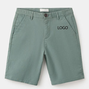 Pantalones Cortos de Tela Suave para Niños, Ropa de Verano Moderna, Pantalones Cortos Casuales de Verano, Tela de Algodón Cómoda / Diseño de Logotipo Personalizado, Color Sólido - Product Image 1