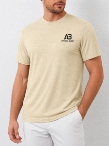 Camiseta de Manga Corta Casual para Hombre, Marca AMY, 100% Algodón, Corte Regular, Lisa, con Logotipo Personalizado al por Mayor - Product Image 5