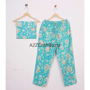 Conjuntos de Pijamas de Verano para Mujer, 100% Algodón, Estilo Vintage Floral, con Cintura Elástica y Mangas Largas, Ropa de Dormir Suave y Transpirable, Venta al Por Mayor - Product Image 6