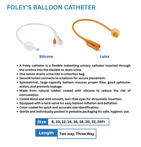 FOLEYS BALLOONKATHETER Latex (2-weg) Manuele chirurgische set voor ziekenhuisgebruik - Product Image 2