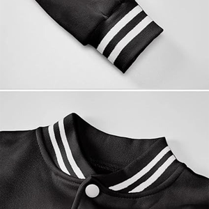 เสื้อแจ็คเก็ตวาร์ซิตี้แบบครอปสำหรับผู้หญิง ปักโลโก้ คุณภาพสูง ทำจากผ้าขนสัตว์ - Product Image 5