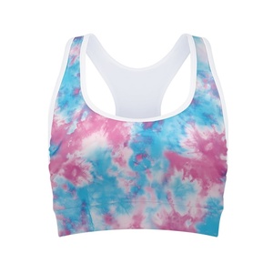 Soutien-gorge de sport pour femme en tissu côtelé sans couture de haute qualité à imprimé abstrait, vêtements de sport, gym, fitness, entraînement - Product Image 4