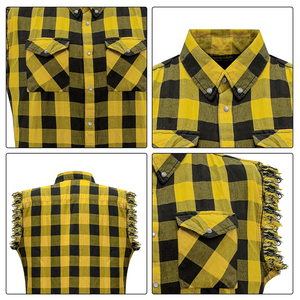 Camiseta de Franela sin Mangas con Botones para Hombre, Color Amarillo y Negro, de Alta Calidad, Secado Rápido, Antiarrugas, Transpirable para Primavera - Product Image 4