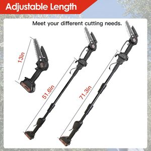 2-in-1 Cordless Pole Saw <b>Mini</b> Electric <b>Chainsaw</b> Adjustable Length 1500mAh Battery 2pcs 2Pcs Cordless Chain Saw Product <b>Chainsaws</b> - Product Image 4