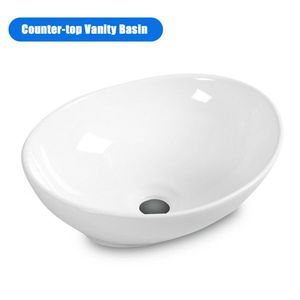 Oval 16\"x 13\"x 5.5\" Bathroom Ceramic Sink Attractive Design for Your Space - Product Image 5