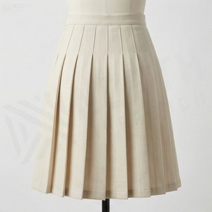 Falda Plisada hasta la Rodilla para Mujer, Color Sólido, Tejido de Poliéster, Cintura Regular, Transpirable, para Todas las Temporadas - Product Image 2