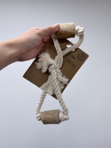 Corde et jouet à mâcher en bois pour chien, prix d'usine, corde tressée en coton naturel, non toxique, biodégradable, jouet de dentition, dressage de chiot - Product Image 1