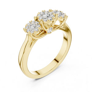 Bague de mariage en or jaune 14 carats avec diamant rond cultivé en laboratoire pour femmes |   Nouveau diamant cultivé - Product Image 3