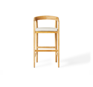 Chaise de bar moderne en teck massif pour extérieur, hauteur de comptoir, pour patio, café, restaurant, balcon, mobilier de jardin - Product Image 2