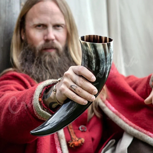 Cornes à boire vikings avec support en corne, écologiques, polies, style amour, souvenir fabriqué en Inde - Product Image 4