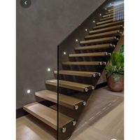 Escalier flottant en bois au design moderne, prix d'usine plus abordable