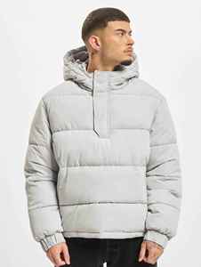 <b>Men's</b> Hooded Puffer <b>Jacket</b> <b>Half</b> <b>Zip</b> Solid Color Windproof Casual Winter Coat Polyester Wadding Thick Loose Fit Customized <b>Jacket</b> - Product Image 1