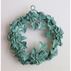 Guirnalda Floral de Metal Blanco Antiguo para Pared, Guirnalda de Flores de Hierro Rústico con Aspecto Envejecido para Decoración del Hogar, Boda, Jardín - Product Image 2