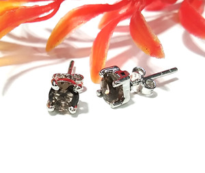 KGN SILVER JEWELLERY HOUSE ต่างหูแบบติดหูทรงโบฮีเมียนประดับพลอยโกเมนธรรมชาติ เงินแท้ 925 พลอยสีแดง เครื่องประดับมินิมอลสำหรับวันเกิด - Product Image 4