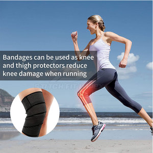 <b>Knee</b> Wraps for Squats and Training Strong <b>Support</b> for Gym Workout <b>Elastic</b> Material Comfortable Fit for Daily Use - Product Image 5
