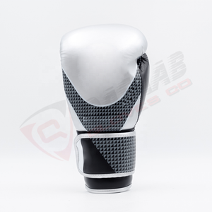 Gants de combat MMA Muay-Thai blanc-gris respirants en cuir de haute qualité, design personnalisé, 100% haute qualité - Product Image 4