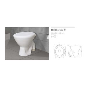 WC suspendu mural en céramique de luxe moderne en forme de S, 465x365x410mm, pour salle de bain commerciale - Product Image 2