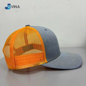 Gorra Trucker de Lona Gris Naranja con Logotipo Personalizado, 6 Paneles, Ajustable, Unisex, Casual, para las Cuatro Estaciones, para Actividades al Aire Libre - Product Image 2