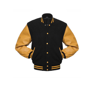 Best Selling Custom High Quality Wool Body Genuine <b>Leather</b> Sleeves Letterman Bomber <b>Jacket</b> Varsity <b>Jackets</b> For <b>Men</b> - Product Image 1