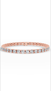 Bracelet tennis allongé à quatre griffes avec diamants de laboratoire ronds 12 carats en or 18 carats – Vente en gros, Fabricant et Fournisseur de Bijoux Fins OEM - Product Image 5