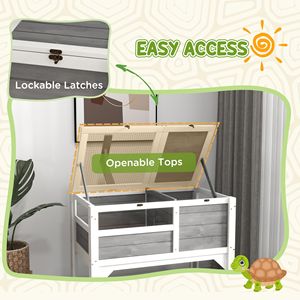 Terrario per Tartarughe Grigio Chiaro con Protezione dalle Intemperie e Ripiano Portaoggetti, Accessorio da Interno, Regalo per Amanti delle Tartarughe - Product Image 5
