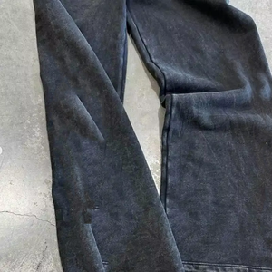 Conjunto Deportivo con Efecto Ácido, Estilo Vintage, Pantalones Deportivos Acampanados con Efecto Desgastado y Sudadera con Cremallera - Product Image 3