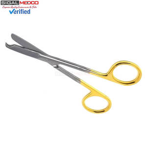 Tijeras de Sutura Spencer de 4.5 Pulgadas, Tijeras Quirúrgicas Manuales de Acero Inoxidable con Puntas en Forma de Gancho Pequeño, Mango Dorado, Certificación CE - Product Image 3