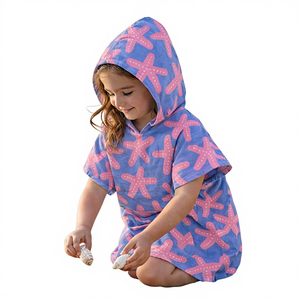 100% Organic Cotton Customizable Unisex Baby <b>Poncho</b> Soft Breathable Hooded Baby Cover Up Gentle Skin Friendly Design - Product Image 1