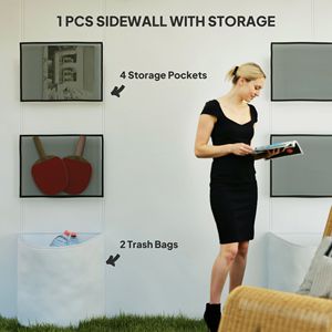 Tenda a baldacchino 3x3m con protezione solare istantanea, altezza regolabile e tasche portaoggetti, stampa bandiera americana - Product Image 5