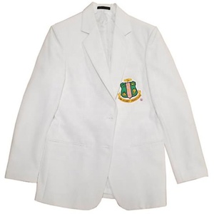 Blazer de sororité pour femmes, vêtements grecs de sororité pour femmes, blazer rose léger avec logo brodé, manteaux décontractés - Product Image 1