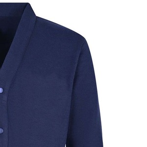 Customized Logo Women's Long Sleeve <b>Cardigan</b> Sweater Breathable Casual for Winter Wear Wholesale <b>Cardigans</b> Sweaters <b>Navy</b> Blue - Product Image 3