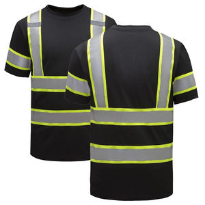 เสื้อยืดแขนสั้นสะท้อนแสงสำหรับผู้ชายรุ่นใหม่ ระบายอากาศได้ดี ผลิตจากโพลีเอสเตอร์ มีกระเป๋า เหมาะสำหรับงานที่ต้องการความปลอดภัย - Product Image 1