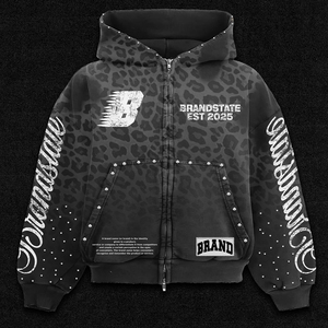 Casual <b>Zip</b> Up <b>Hoodies</b> for Daily Wear Men's Street Fashion <b>Full</b> <b>Zip</b> Hoodie with Printed Design and Comfortable Fit - Product Image 4