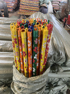 Eco-Friendly Eucalyptus Wood Broom Handle PVC <b>Wrapped</b> with Various Patterns Strong & Lightweight - Product Image 4