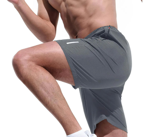 Custom Men's Outdoor Casual <b>Elastic</b> Board Shorts 100% Polyester Mid Waist Solid Pattern with Letter Printing Drawstring Closure - Product Image 4