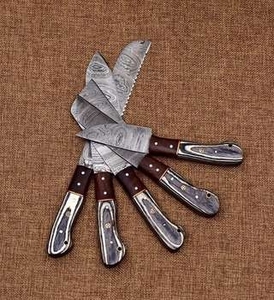 Ensemble de couteaux de cuisine japonais professionnels écologiques de haute qualité, 5 pièces, avec acier Damas à 67 couches et manche en bois Pakka - Product Image 2