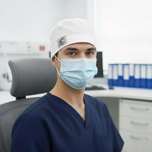 หมวกสครับแบบปรับได้พร้อมกระดุมปิดหู วัสดุระบายเหงื่อคุณภาพพรีเมียม เหมาะสำหรับแพทย์ พยาบาล และศัลยแพทย์ - Product Image 2