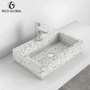 Vasque rectangulaire en pierre RICO GLOBAL, style moderne minimaliste, finition polie, à poser au mur - Product Image 4