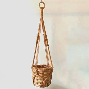 Accesorios para el hogar, cesta colgante de ratán para plantas, maceta natural, macetas para patio, decoración de jardín - Product Image 2