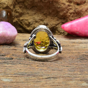 Citrine Yellow Topaz Ring 925 Sterling Silver Handmade Gemstone Ring Statement Jewelry <b>Gift</b> for Women - Product Image 2