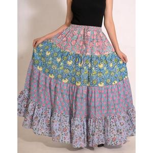 Cotton <b>Patchwork</b> Printed Bohemian Maxi <b>Skirt</b> Handmade Women's Long <b>Skirt</b> Indian Clothing - Product Image 1