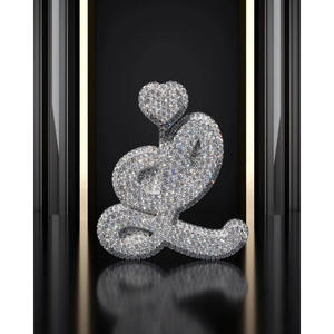 Colgante inicial de moissanita VVS Iced Out de plata 925 con nombre estilo Hip Hop chapado en oro para fiestas colgante inicial de dibujos animados - Product Image 1