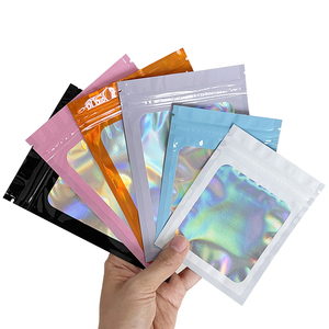 Bolsa de Embalaje de Plástico Mylar con Cierre Hermético Personalizada con Logotipo, Bolsa Transparente Holográfica con Cierre para Cosméticos, Pestañas y Accesorios - Product Image 3